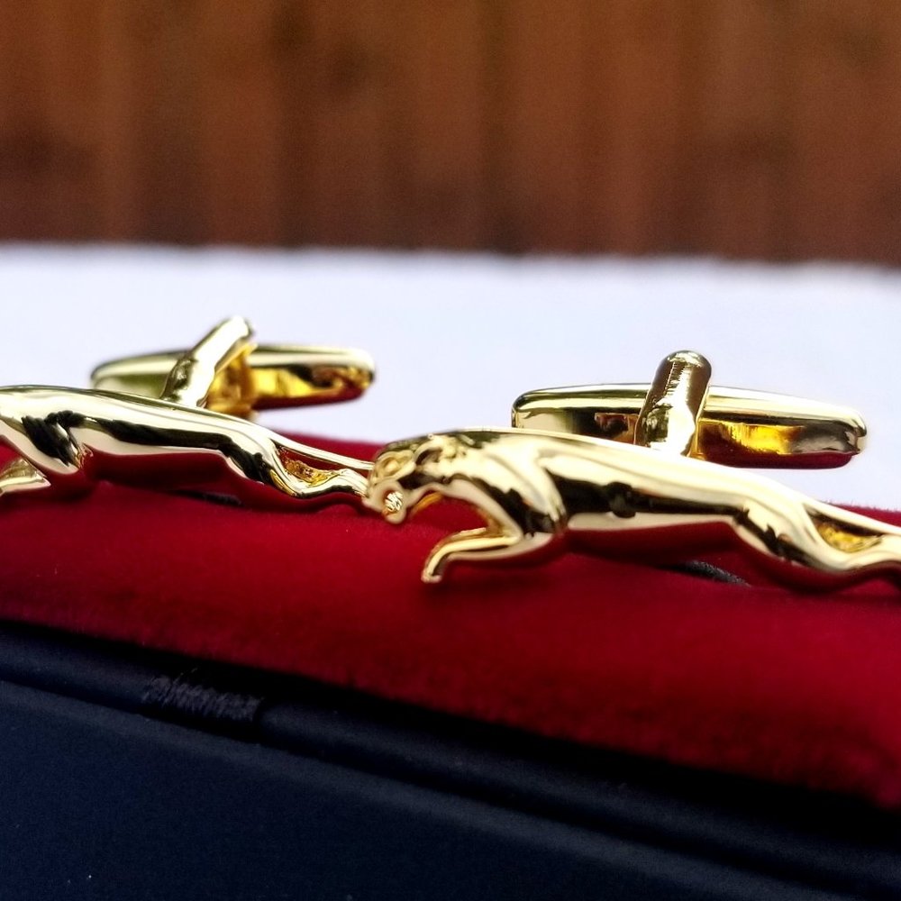 18k Gold Plated Jaguar Cufflinks For Men Car Jewelry Wedding Gift Luxury 2026 - Picture 4 of 13